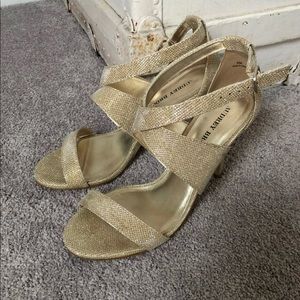 Gold Sparkle Strappy Heels